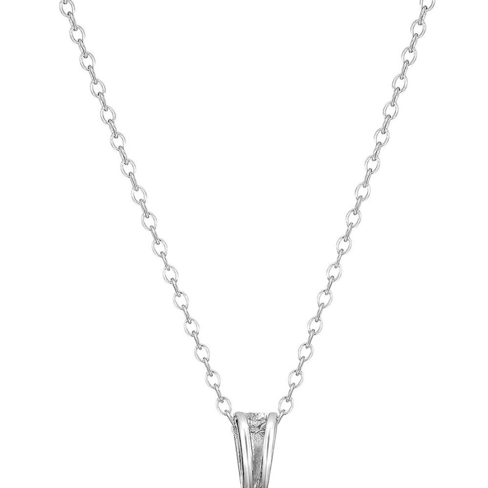Sterling Silver Round Cut Birthstone Pendant Necklace 18"